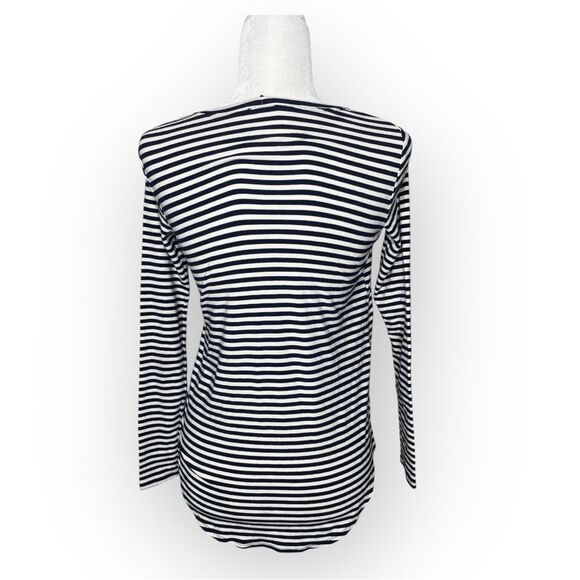 Theory Erossa Striped Long Sleeve Knit Stretch Top Size Small - Picture 3 of 9